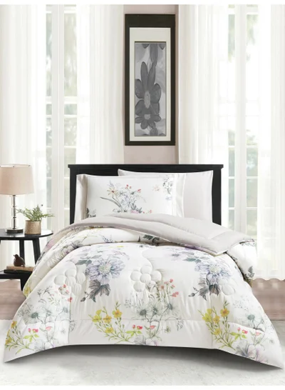Donetella Bedding Comforter Set, twin Size Fits 120x200 cm - 4-Pcs Digital Print Quilted Bed Set, Microfiber Fabric - 1 Comforter, 1 Fitted Sheet, 1 Pillow Shams, 1 Pillowcases.