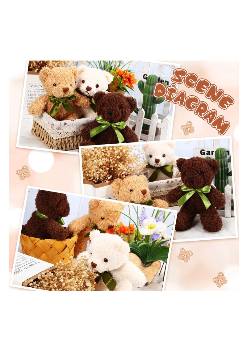 9 Pieces 10 Inch Plush Bears with Bow Ties Ideal for Birthday Baby Shower Gifts Party Favors - Image 5