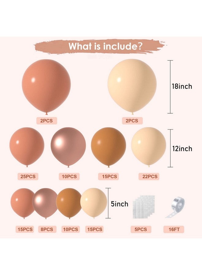 Janinus Boho Balloon Arch Dusty Rose Balloon Garland Kit 130Pcs Dusty Pink Blush Rose Gold Brown Nude Balloons Baby Shower Girl Balloons for Party Decorations Bachelorette Baby Shower Suppliers - Image 2