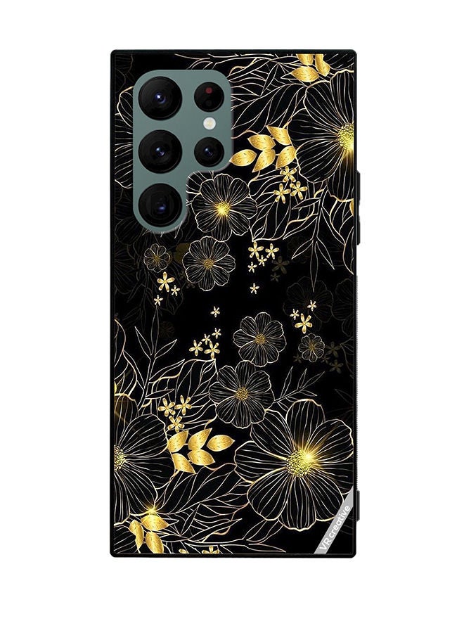VR CREATIVE Protective Case Cover For Samsung Galaxy S22 Ultra 5G Goldan Flower Design Multicolour - Image 1