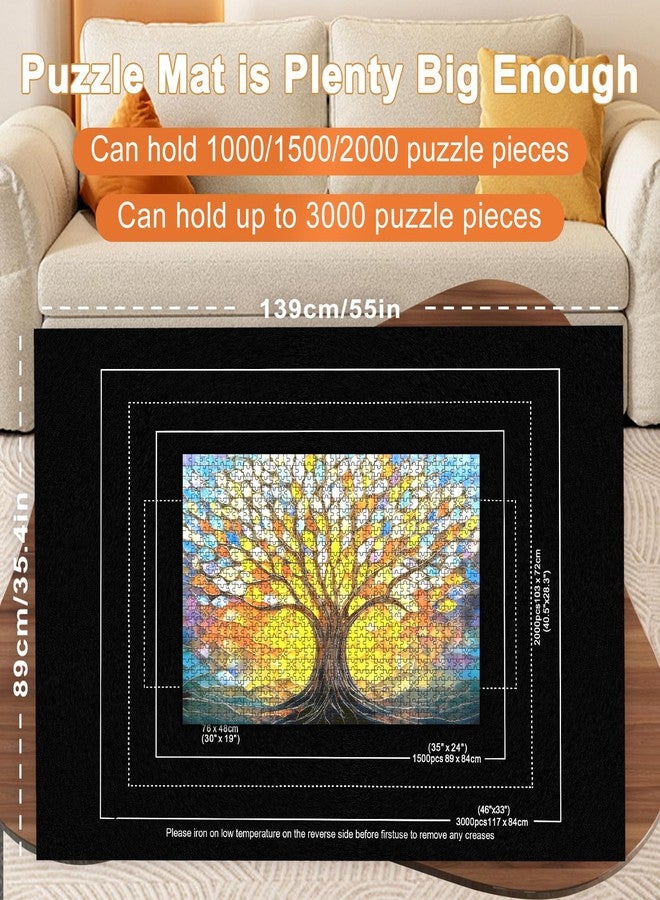 Napzy Puzzle Mat-Jigsaw Puzzles Matt Roll Up to 3000pcs Roll-up Puzzled Board Puzzling Organizers and Storage with 8PCS Jigsaws Sorting Trays, Drawstring Storages Bag Jigsawn Keeper Saver - Image 5
