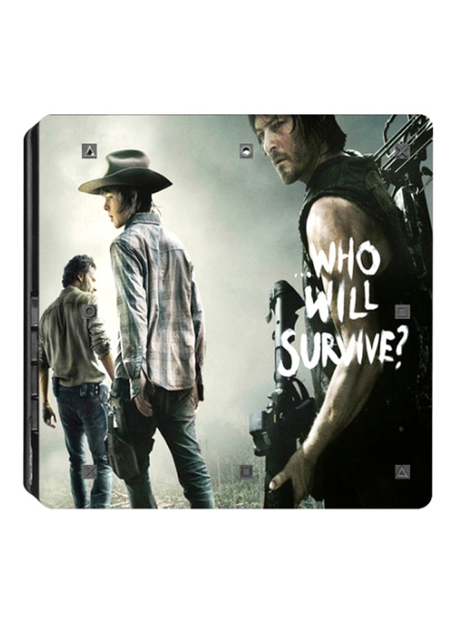 NIBEMINENT 4-Piece Who Will Survive Printed Console And Controller Sticker Set For Sony PlayStation 4 Slim  - Image 2