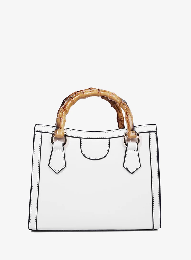 London Rag مقاس واحد White Cane Handle Hand Bag for Women | Best Price UAE
