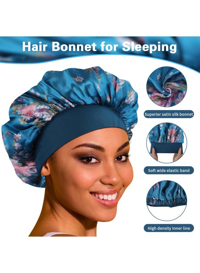 Roybens Satin Bonnet Hair Bonnet for Sleeping- 4 Pack Large Bonnets for Black Women with Elastic Soft Band for Hair Care - Image 5