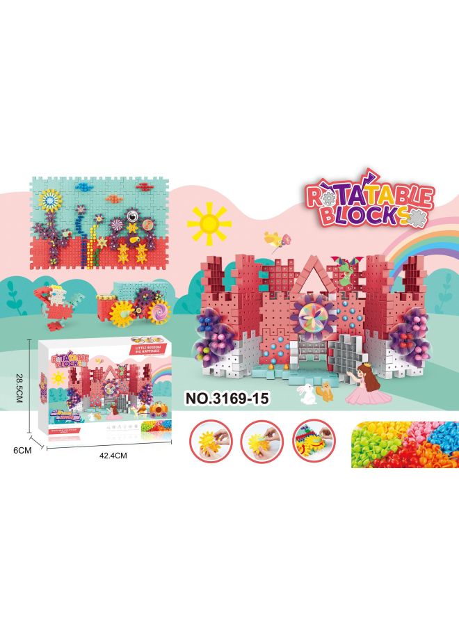 Children's Rotating Gear Varied Assembled Building Blocks Mushroom Nails Assembled And Assembled Early Education Enlightenment Baby Toys-Color:268PCSC Gear Building Blocks - Image 1