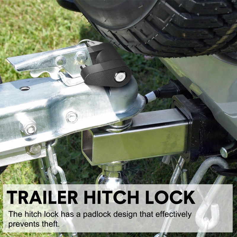 Chumia 4 Pack Black Trailer Hitch Coupler Lock with Keys, Dia 1/4 Inch 3/4 Inch Span Trailer Tongue Hitch Lock for Tow Boat Rv Truck Car's Coupler - Image 5