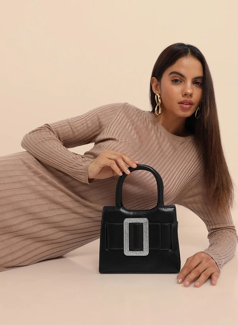 Haute Sauce Buckle Mini Handbag - Black