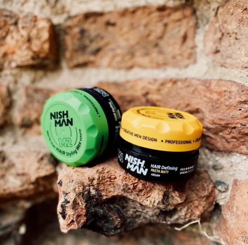 NISHMAN nish man KERATIN Hair Styling Matte Clay Wax - Men’s Hair Styling Natural Shine Strong Hold Gel Wax for Men 100ml - 3.38 Oz. (Keratin M2) - Image 2