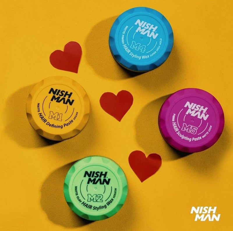 NISHMAN nish man KERATIN Hair Styling Matte Clay Wax - Men’s Hair Styling Natural Shine Strong Hold Gel Wax for Men 100ml - 3.38 Oz. (Keratin M2) - Image 3