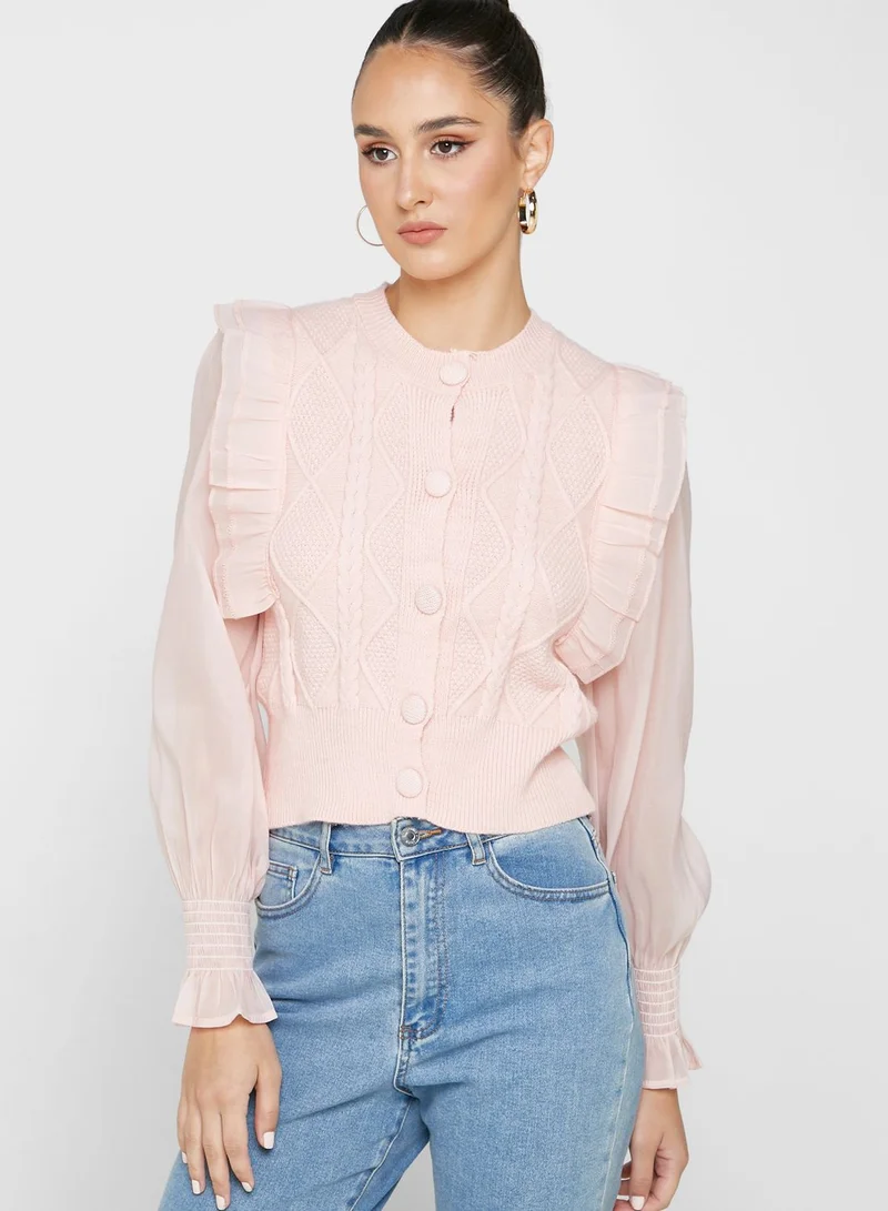 ELLA Ruffle Detail Cardigan