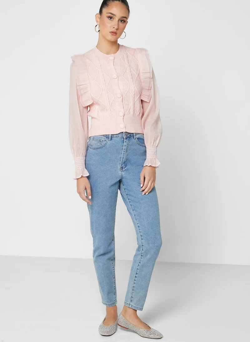 ELLA Ruffle Detail Cardigan