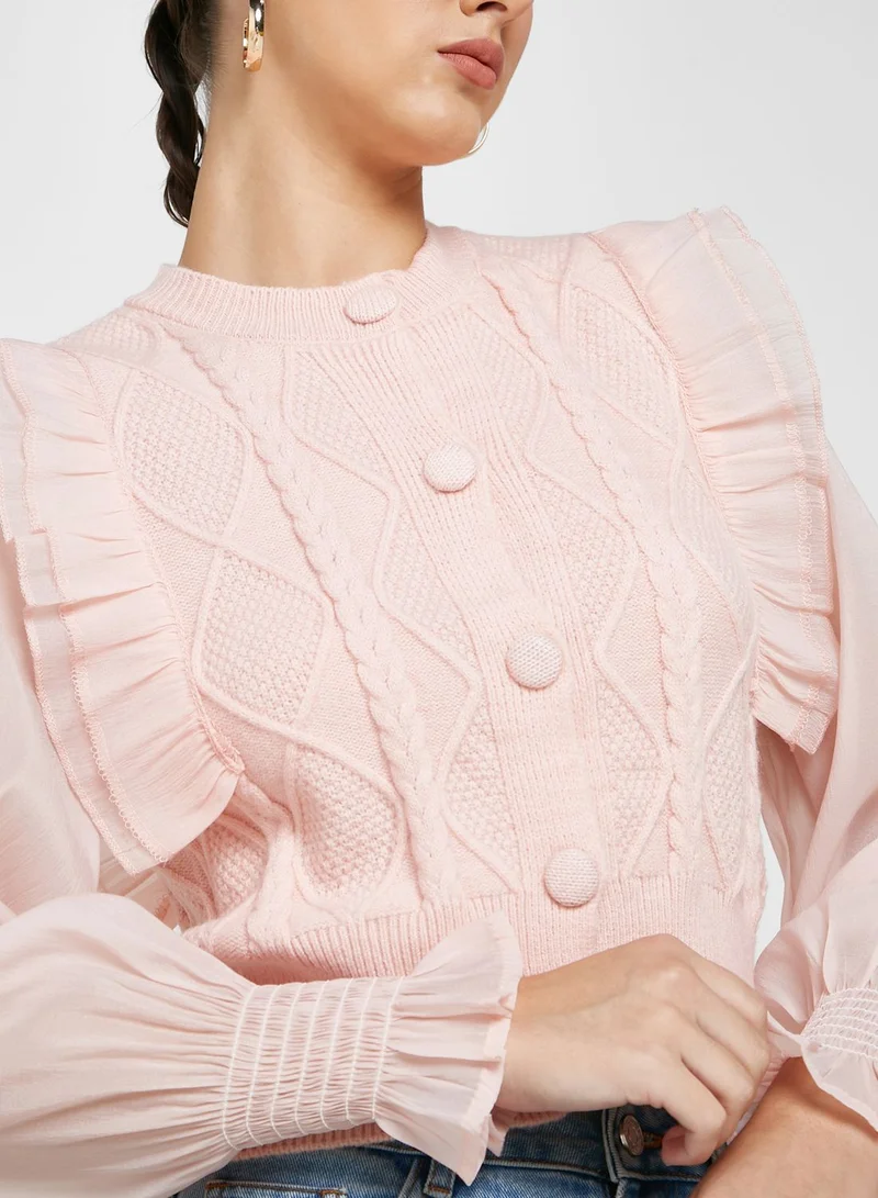 ELLA Ruffle Detail Cardigan