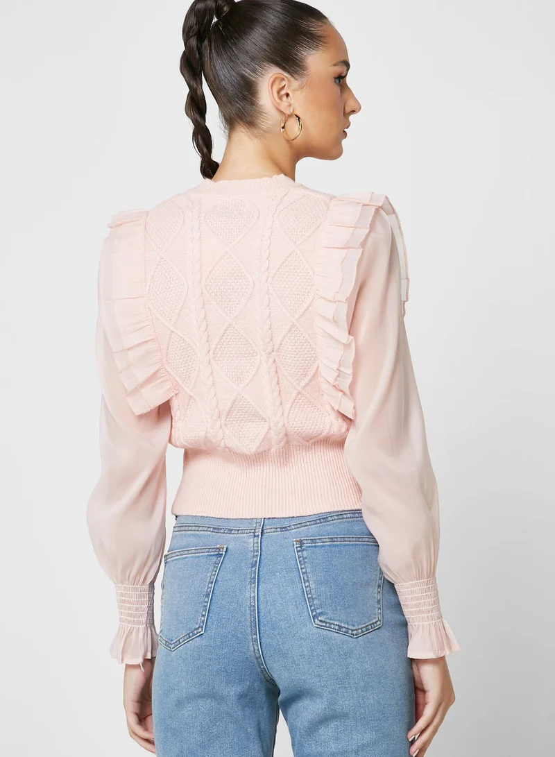 ELLA Ruffle Detail Cardigan