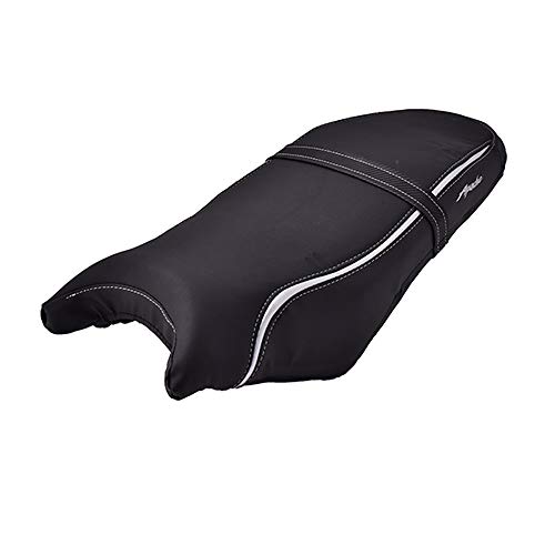 TVS Apache 160 2V Seat Cover for Sweat Free Comfortable Riding| Nylon Thread Stitching for Strength| Bike Riding Accessories|Heat & UV Ray Protection|Premium PVC Rexin Material -Black/Silver - Image 3
