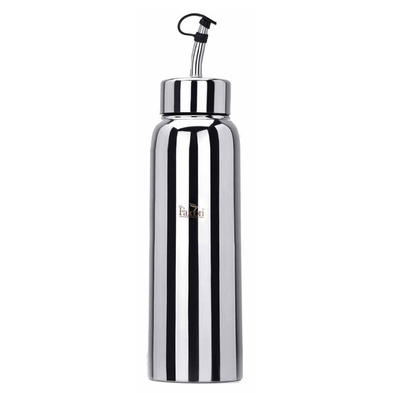 PDDFALCON Stainless Steel Oil Dispenser Bottle Airtight LeakProof Wide Mouth for Easy Filling Pouring Lightweight AntiSkid Food Grade Pourer Easy to Maintain Kitchen Use 950ml