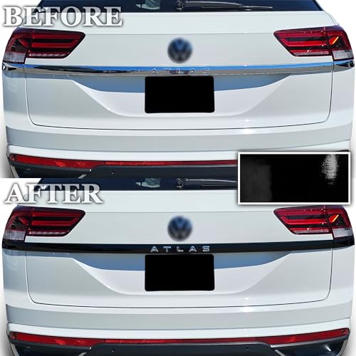 BOGAR TECH DESIGNS Rear Bumper Chrome Delete Overlay Compatible with Volkswagen Atlas 2021-2025, Gloss Black - Image 3
