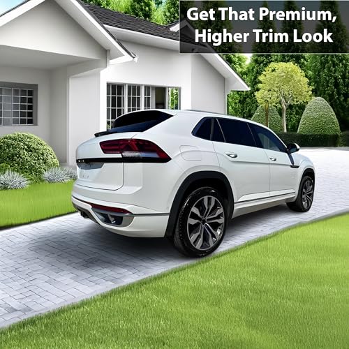 BOGAR TECH DESIGNS Rear Bumper Chrome Delete Overlay Compatible with Volkswagen Atlas 2021-2025, Gloss Black - Image 2