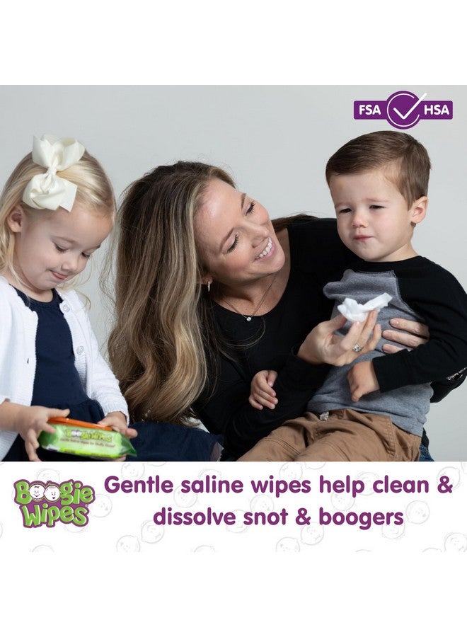 Boogie Saline Nose Wipes by Boogie, for Baby & Kids, Face, Hand & Body, FSA/HSA Eligible, Made with Vitamin E, Aloe, and Natural Saline, Fresh Scent, 45 Count (Pack of 1) - Image 1