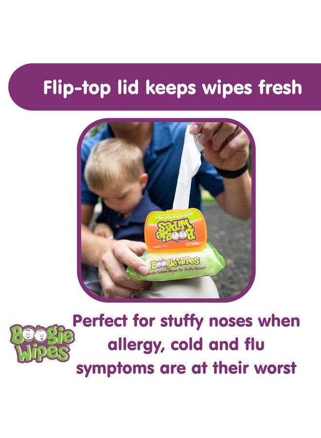 Boogie Saline Nose Wipes by Boogie, for Baby & Kids, Face, Hand & Body, FSA/HSA Eligible, Made with Vitamin E, Aloe, and Natural Saline, Fresh Scent, 45 Count (Pack of 1) - Image 4
