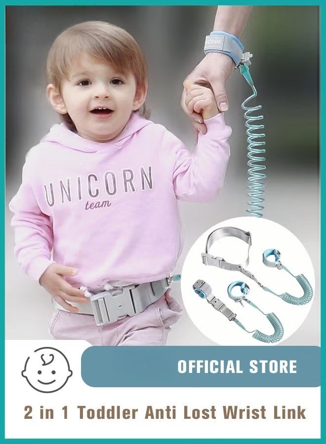 HOOKOR 2 in 1 Toddler Leash, Baby Anti Lost Wrist Link, Child Safety Harness Tether, Kids Walking Wristband Assistant Strap Belt for Parent Boys Girls Outdoor Activity - Image 1