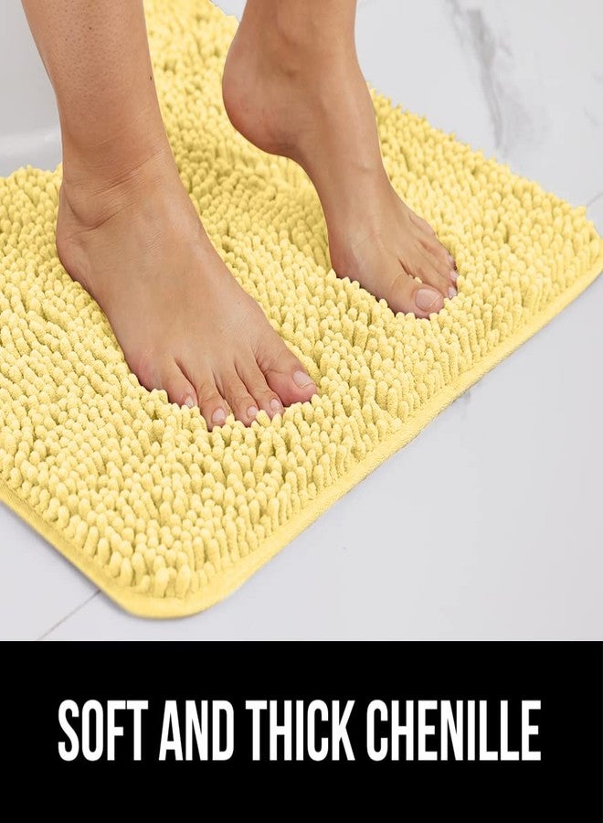 GORILLA GRIP Bath Rug Mat 44x26, Thick Soft Absorbent Chenille, Quick Dry Microfiber Mats, Rubber Backing Washable Shower Floor Rugs, Bathmat Runner, US Designed Bathroom Home Decor Accessories Yellow - Image 3