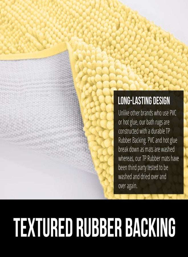 GORILLA GRIP Bath Rug Mat 44x26, Thick Soft Absorbent Chenille, Quick Dry Microfiber Mats, Rubber Backing Washable Shower Floor Rugs, Bathmat Runner, US Designed Bathroom Home Decor Accessories Yellow - Image 5