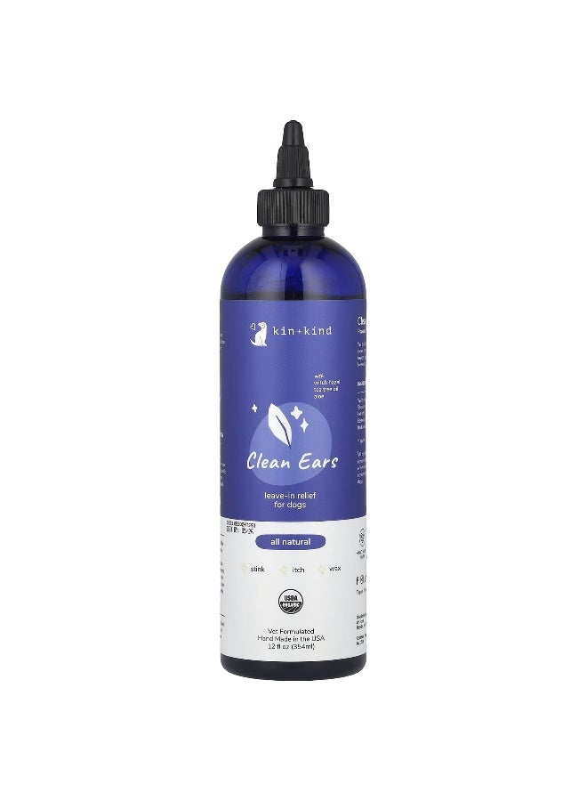 Kin+Kind, Clean Ears, Leave-In Relief for Dogs, 12 fl oz (354 ml) - Image 1