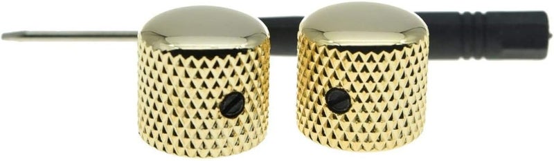 KAISH Set of 2 Gold Metal Guitar Dome Knobs Bass Knob with Set Screw for Telecaster/Tele Guitar - Image 2