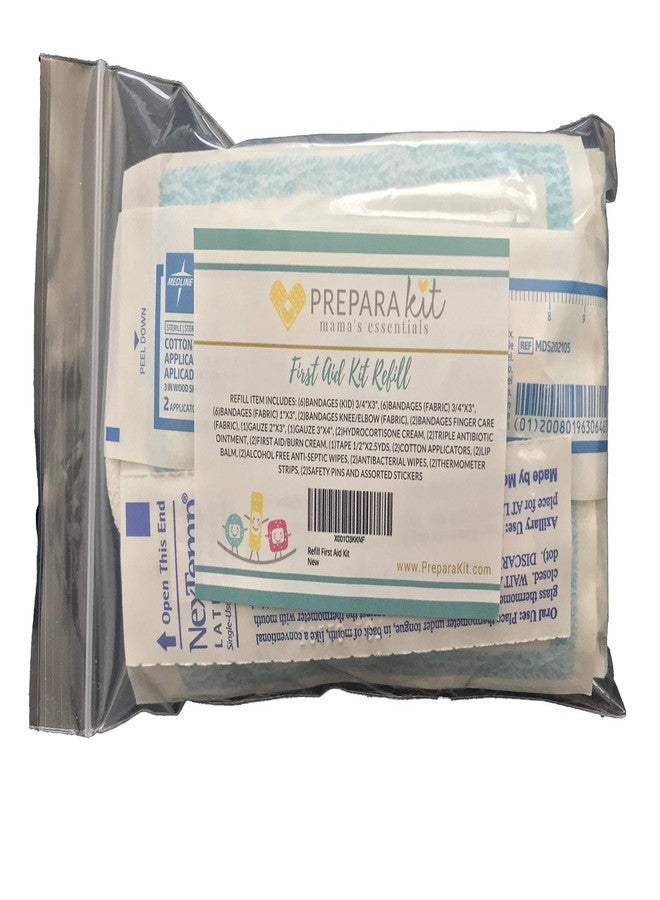 PreparaKit First Aid Kit Refill Bag - Extra Replacement First Aid Supplies, Fabric Latex Free Bandages, Ointments, Gauze, Wipes, Stickers... - Image 1
