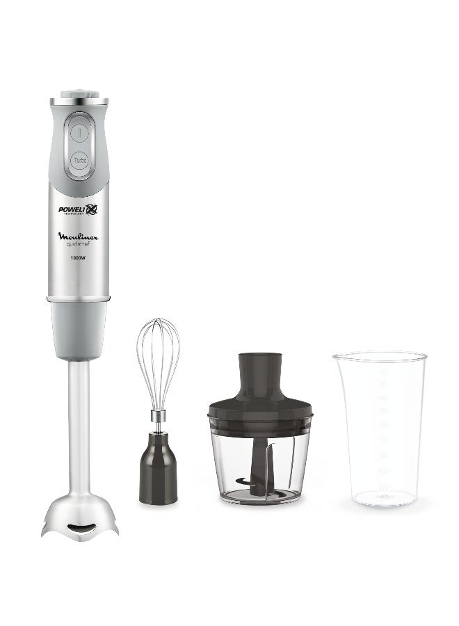 Moulinex Hand Blender | Quickchef Lite Hand Stick Blender |  20 speeds | 500ml chopper | beaker | Stainless Steel | 2 Years Warranty DD656D27 Stainless steel / Quartzite - Image 1