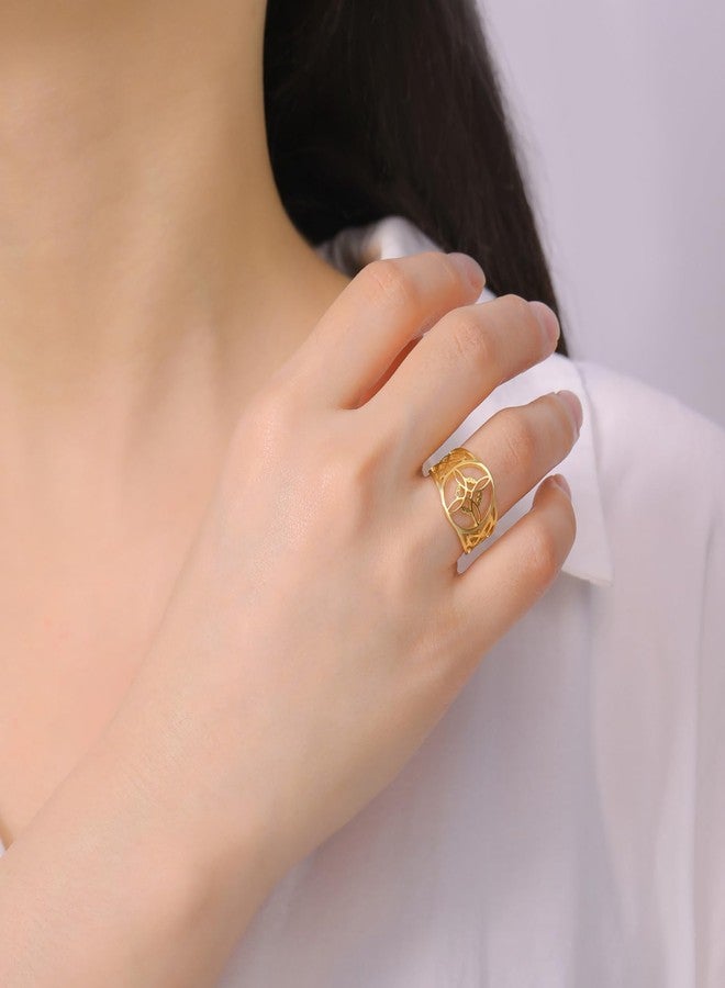 TEAMER Witches Knot Ring - Stainless Steel Celtic Knot Amulet - Gold, 10 - Image 2