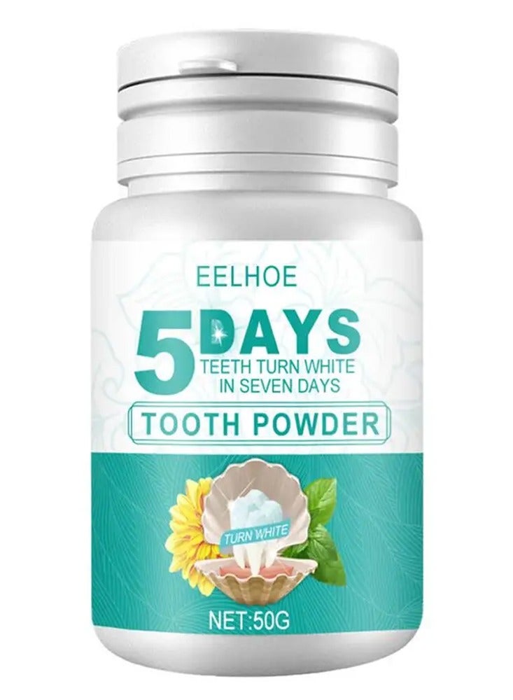 EELHOE 5 Day Beauty Tooth Powder Whitening And Cleaning Remove Dirt Fresh Oral Plaque Cleaning Tooth Powder 50g - Image 2