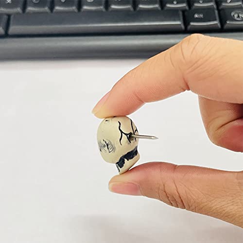 bjsdkff Ackron Skull Push Pins, Decorative Creative Thumbtack, Office Tacks for Bulletin Board, Cork Boards, Map, Photo, Wall Fixed, Picture, Paper, Memo, Note, Office Supplies Accessories 20 Pieces - Image 3