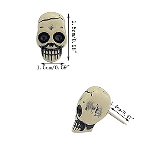 bjsdkff Ackron Skull Push Pins, Decorative Creative Thumbtack, Office Tacks for Bulletin Board, Cork Boards, Map, Photo, Wall Fixed, Picture, Paper, Memo, Note, Office Supplies Accessories 20 Pieces - Image 2