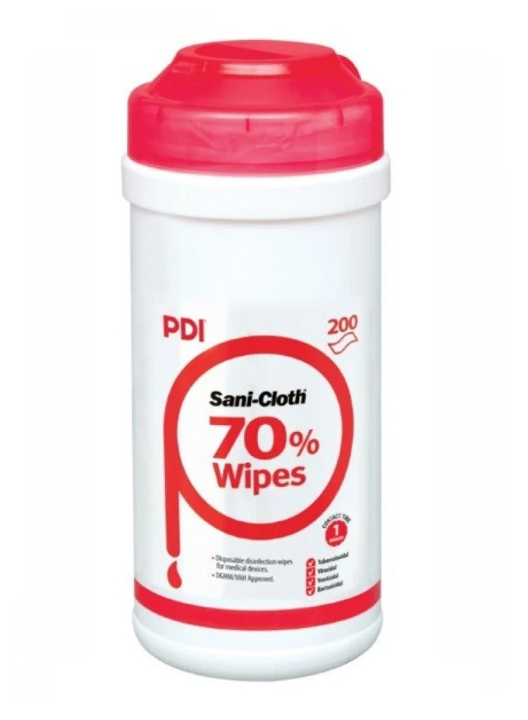مناديل PDI مطهرة مع كحول - (200 منديل)