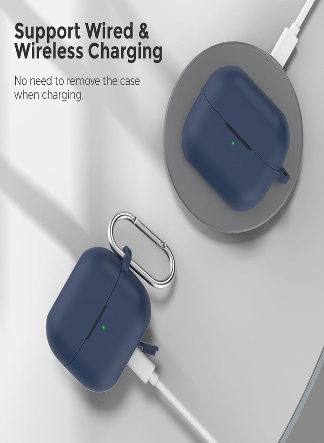 AhaStyle Silicone Case for Samsung Galaxy Buds3 and Galaxy Buds3 Pro (2024), Shockproof Full Protective Case, Compatible with Samsung Galaxy Buds3 Series, Support for Wireless Charging (Midnight Blue) - Image 4