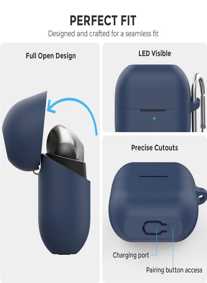 AhaStyle Silicone Case for Samsung Galaxy Buds3 and Galaxy Buds3 Pro (2024), Shockproof Full Protective Case, Compatible with Samsung Galaxy Buds3 Series, Support for Wireless Charging (Midnight Blue) - Image 3
