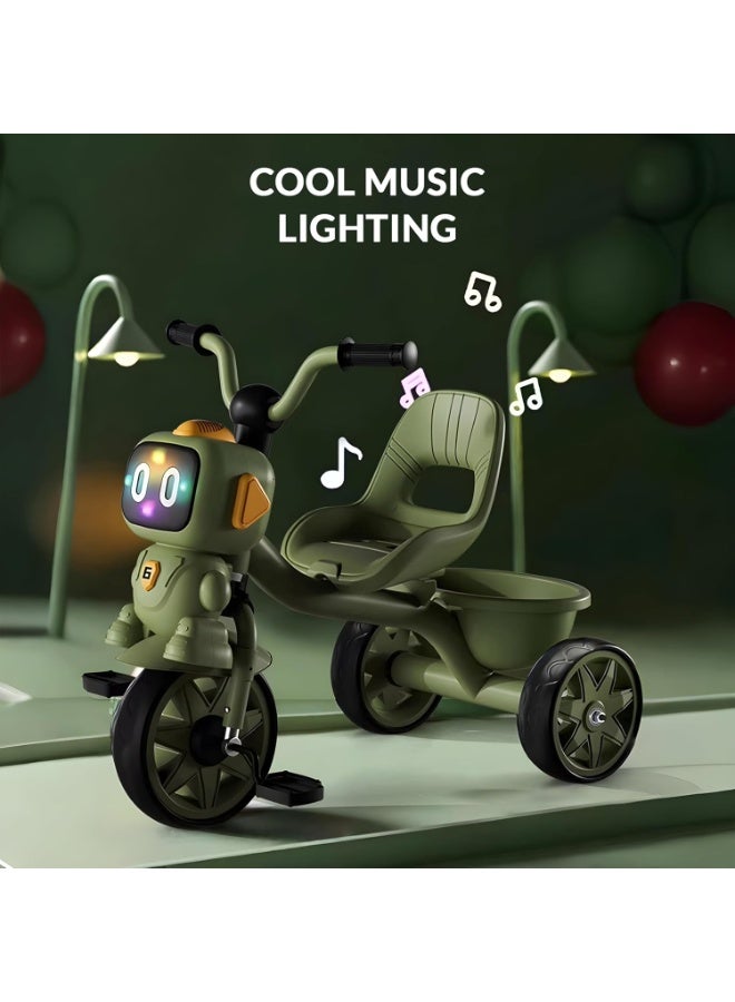 DubaiGallery Tricycle for Kids, Baby Cycle with Light and Music, Kids Tricycle with Back Storage Basket & 3 Wheels, Baby Cycle Bike For 2 to 5 Years Boys Girls - Image 3