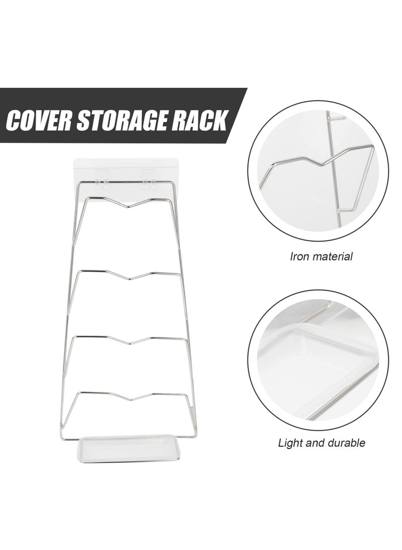 BenQuand Pot Lid Organizer/Lid Storage Holder for Kitchen Wall or Door Cabinets/Stainless Steel Pot Lid Storage Rack/Kitchen Counter top Rack Pot Organizer Storage Rack (3 Tier)  - Image 3