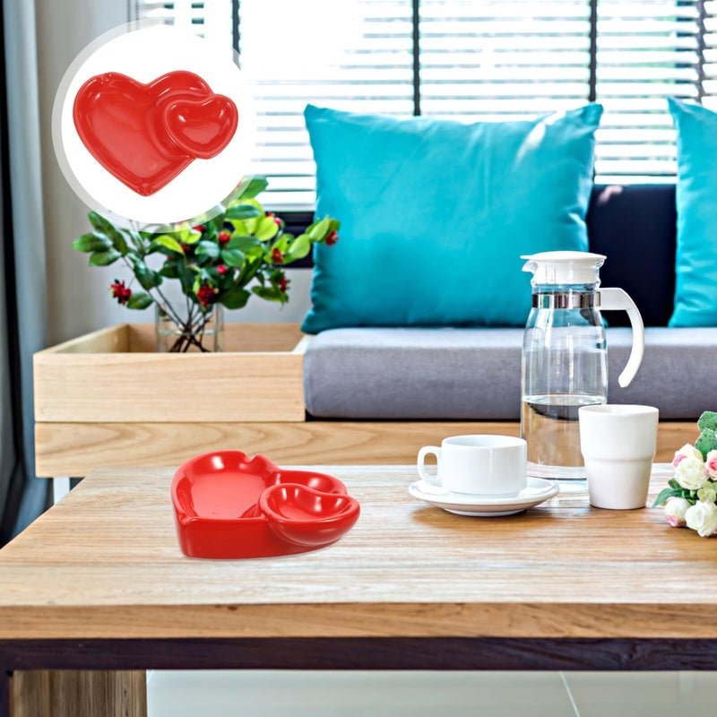 White Ceramic Heart Shaped Ashtray Cigar Holder Home Office Ornament Gift - Image 4