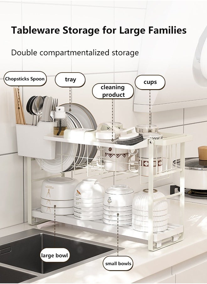 Generic Kitchen double-layer multifunctional cutlery rack  - Image 4