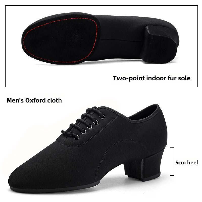 Generic Mens Latin Ballroom Dance Shoes Two-Point Sole 5cm with indoor fur bottom