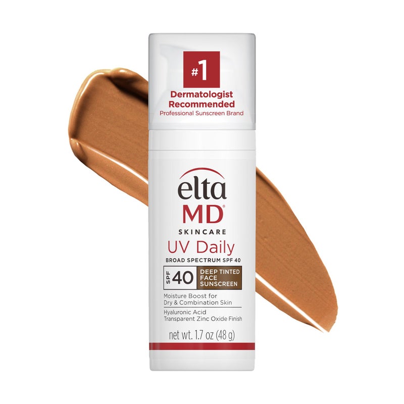 EltaMD UV Daily Deep Tinted SPF 40 Face Sunscreen Moisturizer with Zinc Oxide, Tinted Daily Face Moisturizer with SPF, Sunscreen for Dry Skin,1.7 oz Pump - Image 1