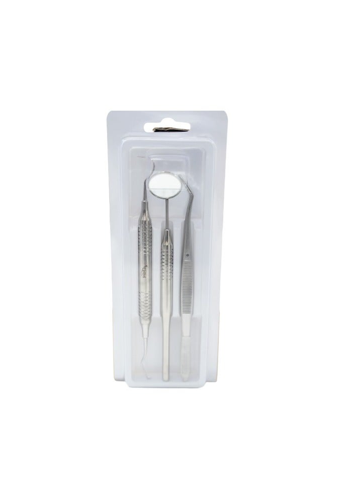 TNM Dental Examination Kit Dressing Tweezers Explorer Probe 23 17 Dentist Mirrors - Image 4