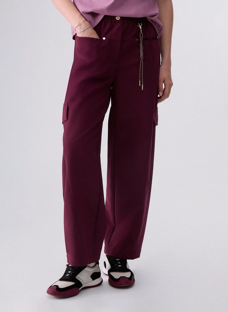 ليو جو Oversized trousers with charm