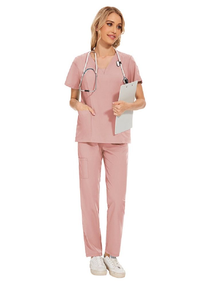 Gasin Medical Scrub Women's Medical Scrub Pink Medical Uniform  - Image 1