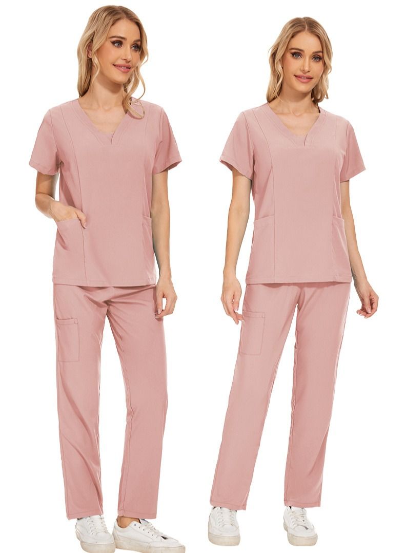 Gasin Medical Scrub Women's Medical Scrub Pink Medical Uniform  - Image 3
