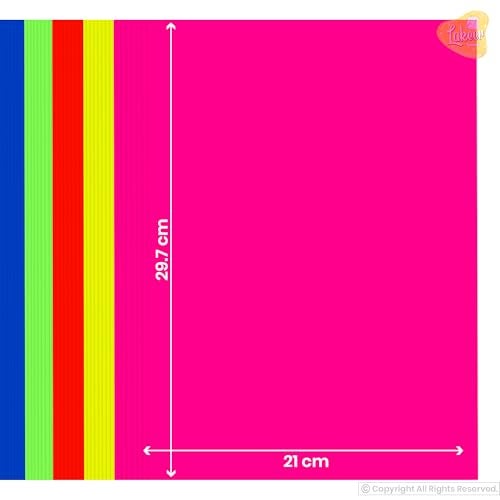 Lakeer A4 Fluorescent Color Paper Colour, 100 Sheets 120 GSM Pack for Art & Craft, Decoration, Copy Printing Sheets Origami Folding, DIY Craft Smooth Finish Home, School, Office Stationery - Image 2