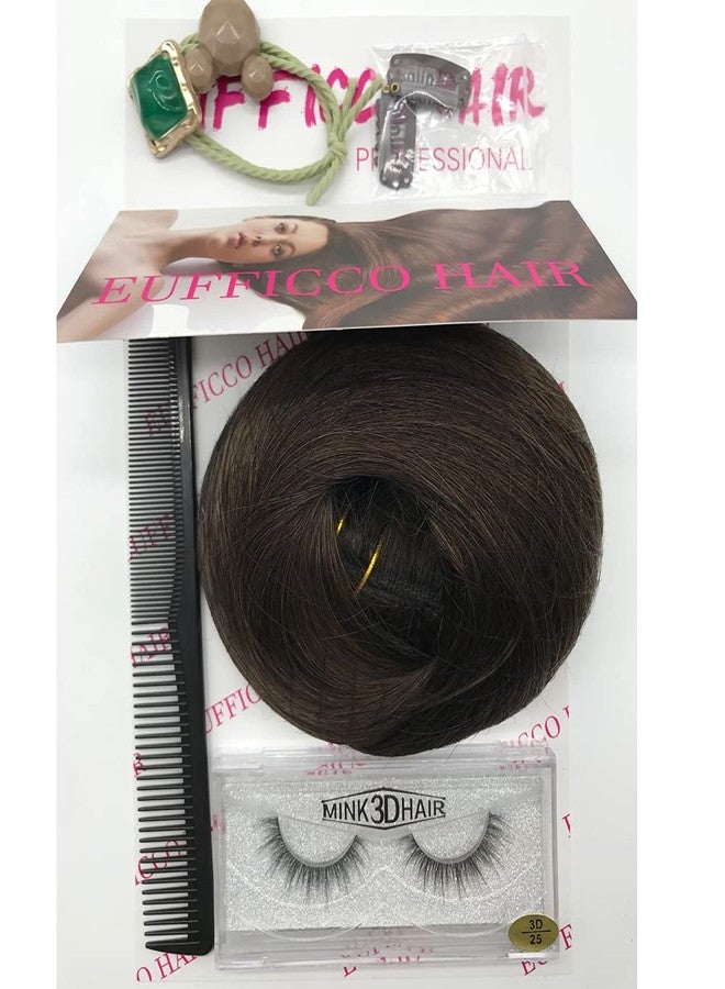 Eufficco Real Human Remy Hair Lace Clip In Hair Extensions 16inch Finsih at 16.5inch 100g 7pcs Color #2 Dark Brown Double Wefted Thick Ends Silky Soft Long Lifespan Tangle Free Human Hair Extensions - Image 4