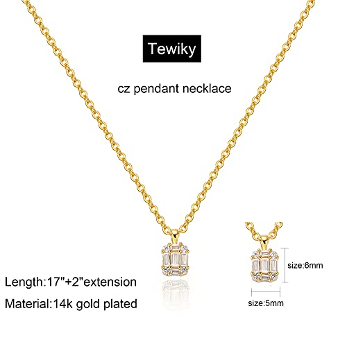 Tewiky Necklace for Women, 14K Gold Plated Dainty Necklace Small Cute Necklaces Aesthetic Pendant Necklace Jewelry for Women - Image 5